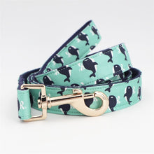 Load image into Gallery viewer, Whale Dog Collar, Leash and Bow Tie Set