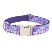 Load image into Gallery viewer, Purple Magic Dog Collar and Leash with Removable Flower