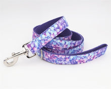 Load image into Gallery viewer, Purple Magic Dog Collar and Leash with Removable Flower