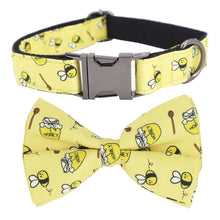Load image into Gallery viewer, Bee Dog Collar, Leash and Bow Tie Set