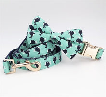 Load image into Gallery viewer, Whale Dog Collar, Leash and Bow Tie Set