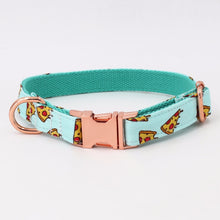 Load image into Gallery viewer, Pizza Dog Collar, Leash and Bow Tie Set