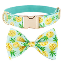 Load image into Gallery viewer, Pineapple Dog Collar, Leash and Bow Tie Set