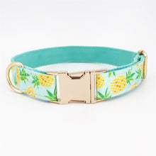 Load image into Gallery viewer, Pineapple Dog Collar, Leash and Bow Tie Set