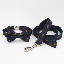 Load image into Gallery viewer, Tropical Pineapple Dog Collar, Leash and Bow Tie Set