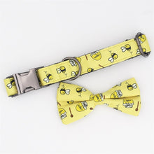 Load image into Gallery viewer, Bee Dog Collar, Leash and Bow Tie Set