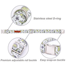 Load image into Gallery viewer, Green Dinosaur Collar, Leash and Bow Tie Set