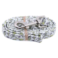 Load image into Gallery viewer, Green Dinosaur Collar, Leash and Bow Tie Set