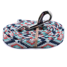 Load image into Gallery viewer, Blue Plaid Dog Collar, Leash and Bow Tie Set