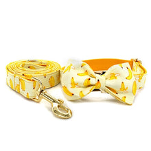 Load image into Gallery viewer, Banana Dog Collar, Leash and Bow Tie Set
