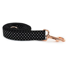 Load image into Gallery viewer, Black Polka Dot Dog Collar, Leash and Bow Tie Set