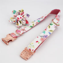 Load image into Gallery viewer, Floral Dog Collar and Leash Set with Removable Flower

