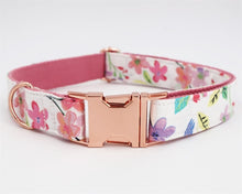 Load image into Gallery viewer, Floral Dog Collar and Leash Set with Removable Flower
