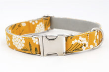 Load image into Gallery viewer, Yellow Floral Dog Collar and Leash with Removable Flower
