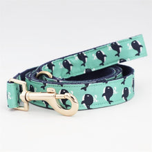 Load image into Gallery viewer, Whale Dog Collar, Leash and Bow Tie Set

