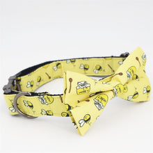 Load image into Gallery viewer, Bee Dog Collar, Leash and Bow Tie Set
