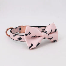 Load image into Gallery viewer, Pink Eyelash Dog Collar, Leash and Bow Tie Set
