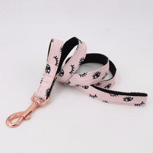 Load image into Gallery viewer, Pink Eyelash Dog Collar, Leash and Bow Tie Set
