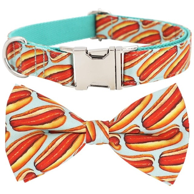Hot Dog Collar, Leash and Bow Tie Set