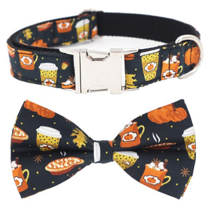 Autumn Dog Collar, Leash and Bow Tie Set