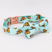 Load image into Gallery viewer, Pizza Dog Collar, Leash and Bow Tie Set
