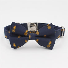 Load image into Gallery viewer, Tropical Pineapple Dog Collar, Leash and Bow Tie Set

