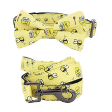 Load image into Gallery viewer, Bee Dog Collar, Leash and Bow Tie Set
