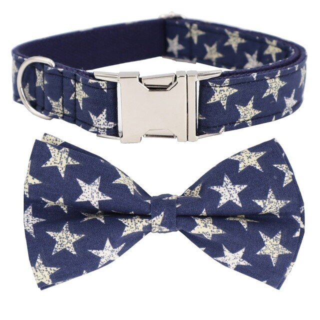 STAR Dog Collar, Leash and Bow Tie Set